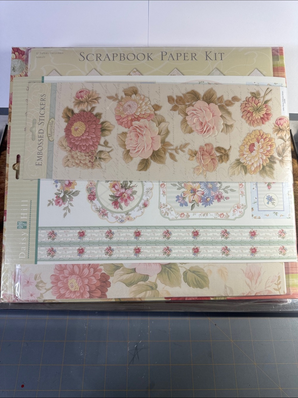 Marcella Pink Floral Scrapbook Paper Kit - New in Package
